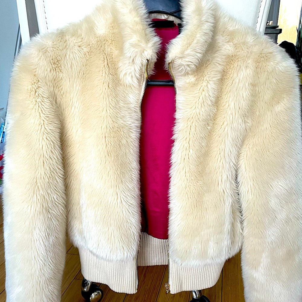 DKNY faux fur bomber jacket